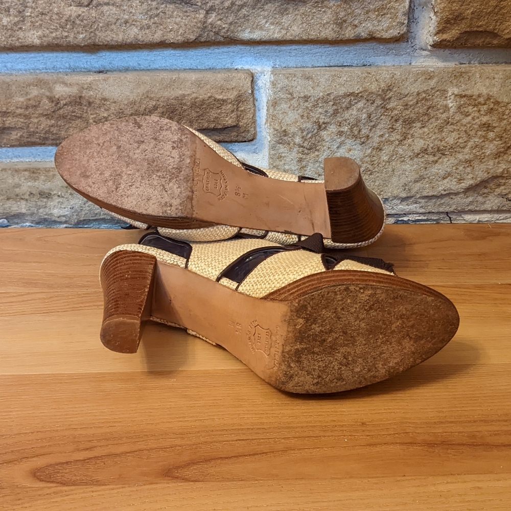 Raymon Tenza Woven Tie Sling Back Sandal Heels 8.5 M - Picture 7 of 8